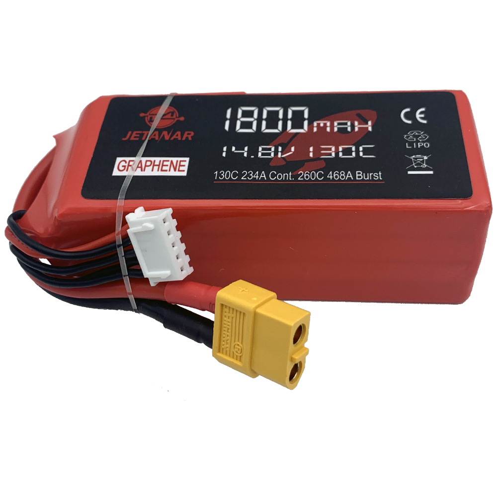 14.8V 1800mAh 130C Graphene Li-PO FPV Drone Battery