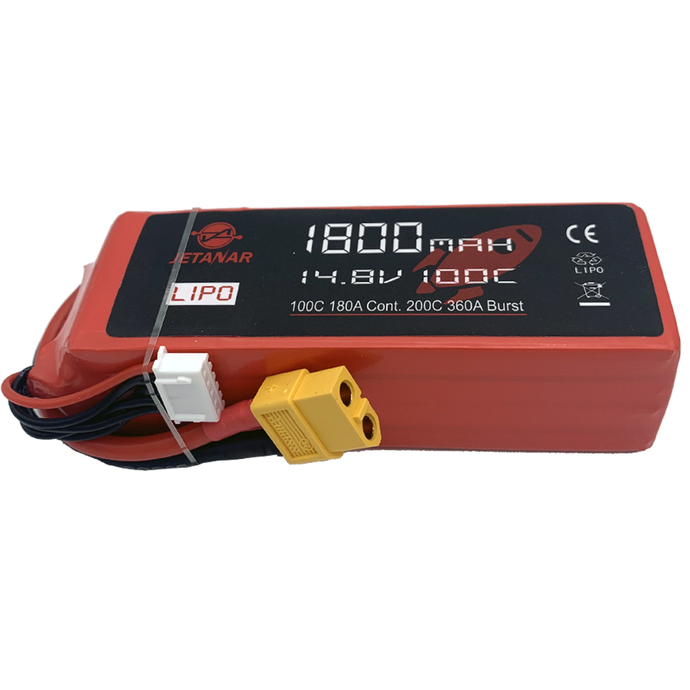 14.8V 1800mAh 100C Li-PO FPV Drone Battery