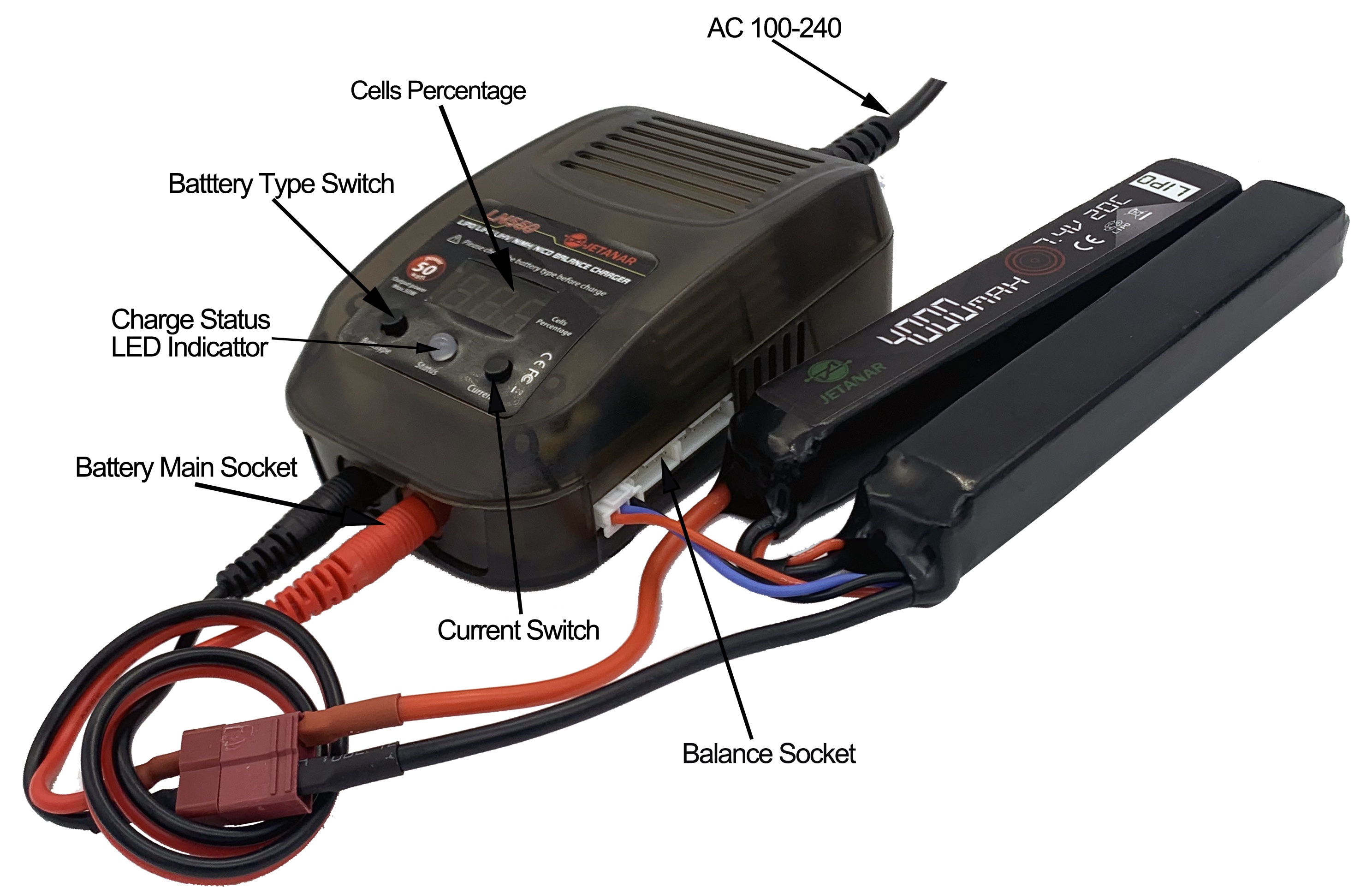 LiPo/Li-ion/LiHV/LiFe/NiMH 50W Compact Smart Balance Charger