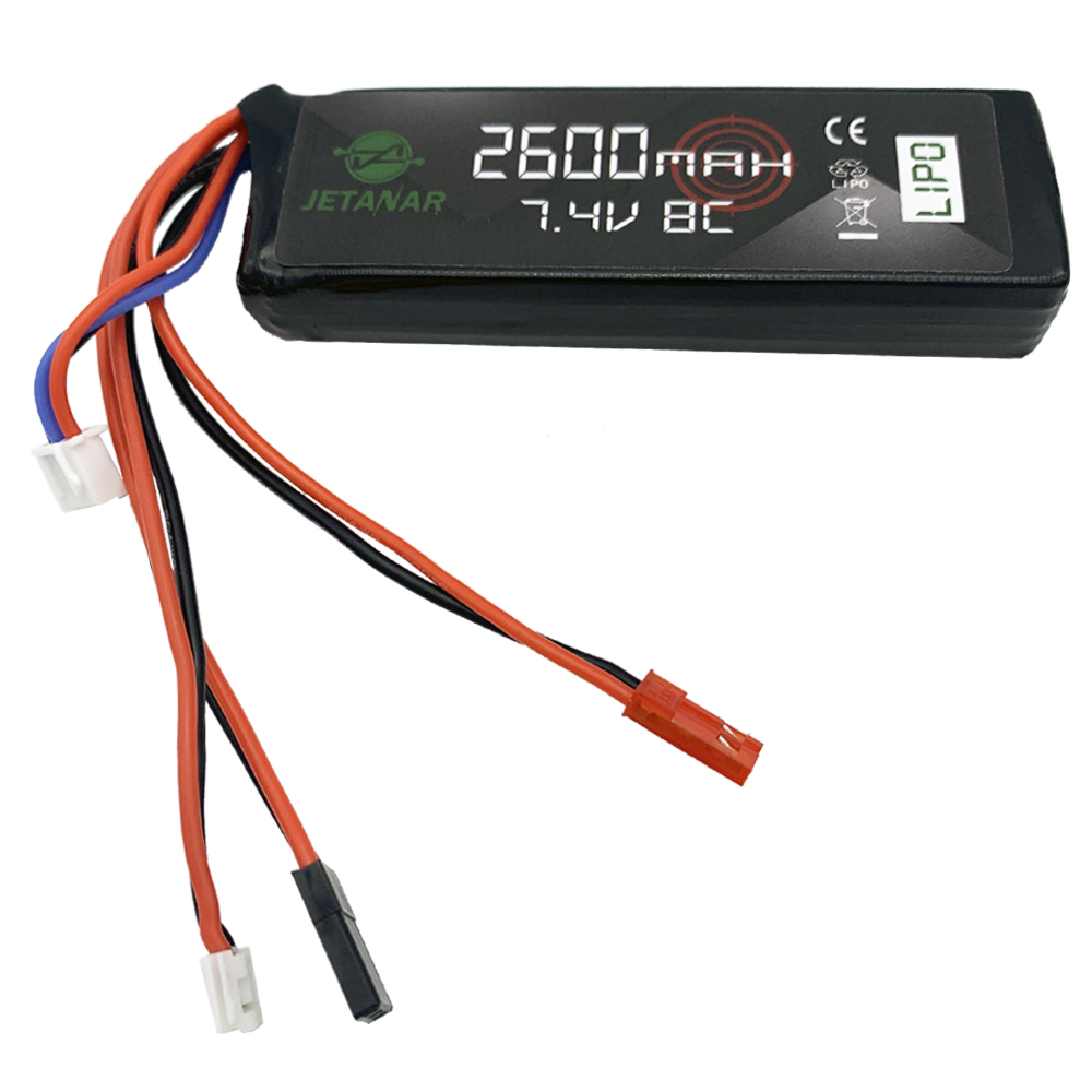 Li-Po 7.4V 2600mAh 8C receiver and transmitter battery